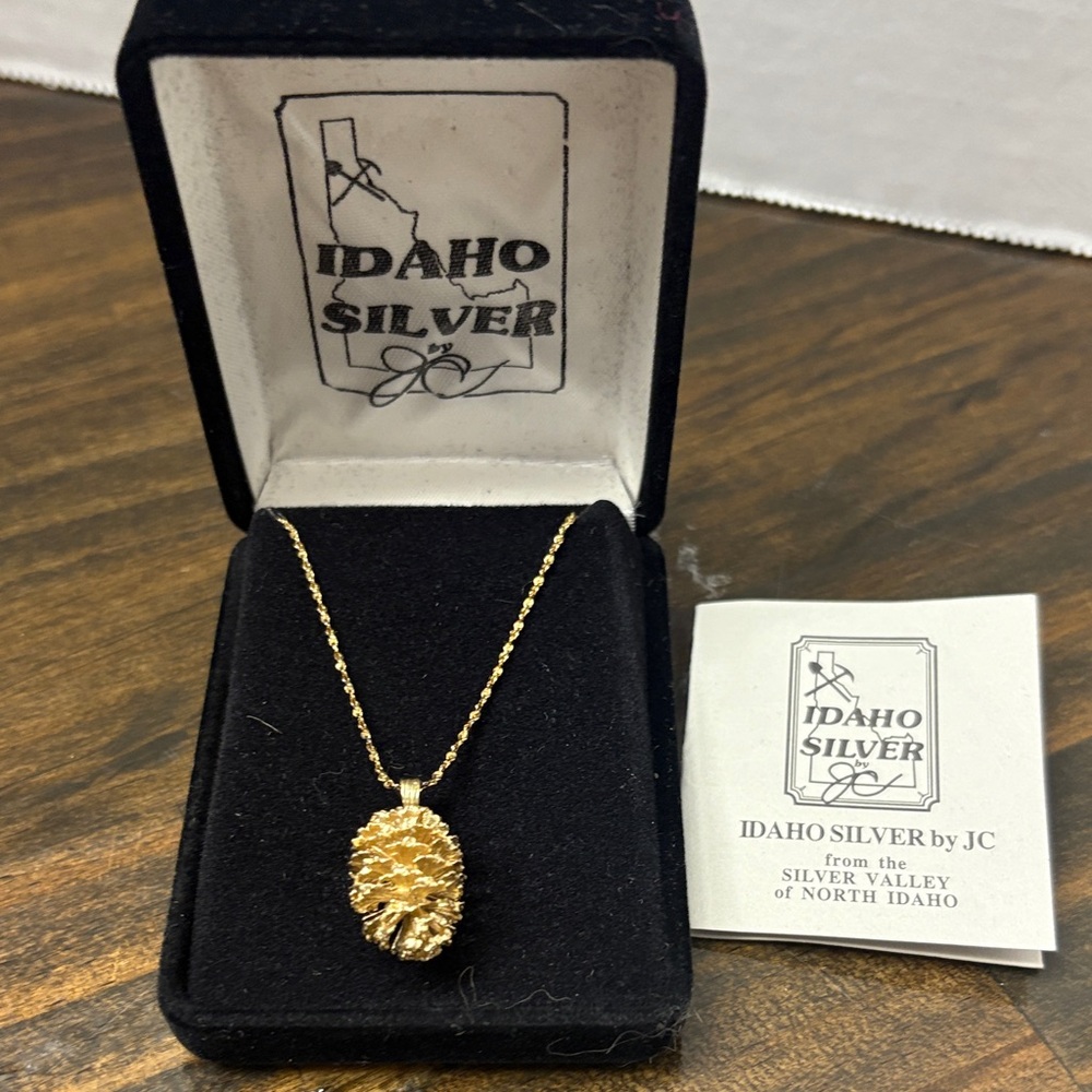 Sterling Silver 14 K Gold Vermeil plating Necklace 18” chain Idaho Silver Co